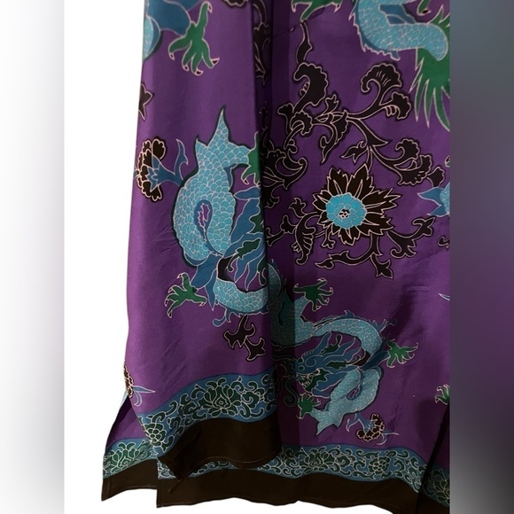 SILK Diane Von Furstenburg  Elegant Vibrant Art To Wear Tunic Blouse Top Small - Picture 5 of 11